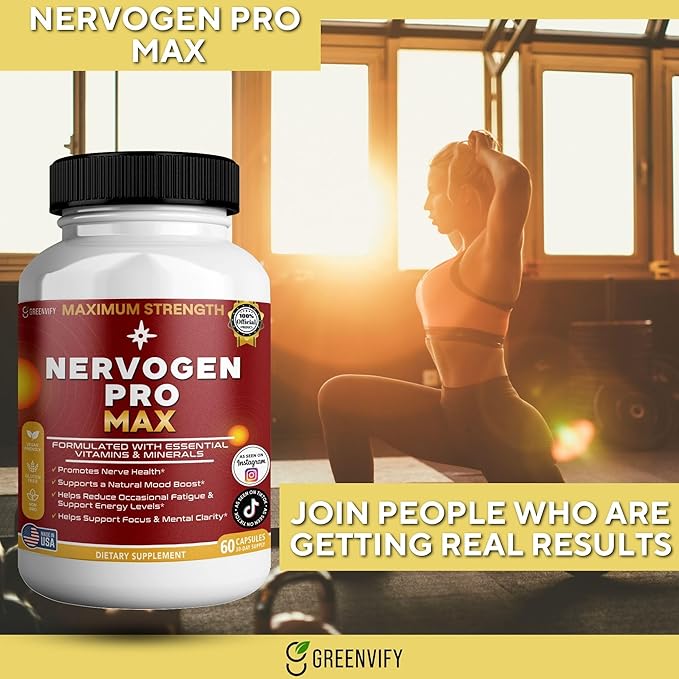 Nervogen Pro Max Nerve Health Support Supplement with B Vitamins 60 Capsules 30-Day Supply (1)