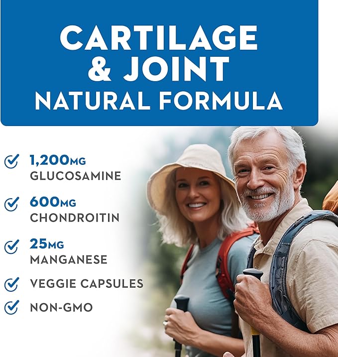 Vitaminerals® 128 Glucosamine Joint Support Glucosamine-Chondroitin Complex | Veggie Caps (180 Count)
