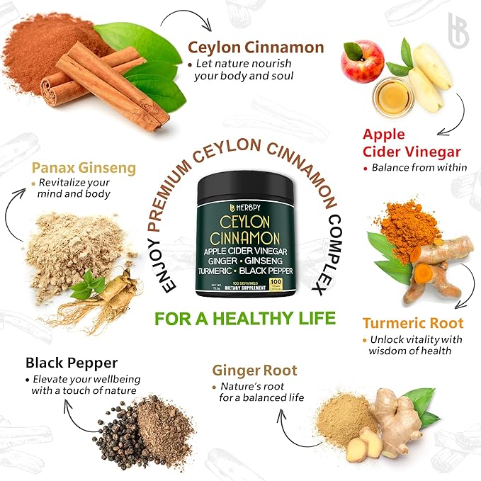 Bundle 6in1 Magnesium Glycinate Supplements &amp 6in1 Premium Ceylon Cinnamon Supplements - Relaxation Restful Day &amp Night Immune Heart Digestion &amp Body Balance Support