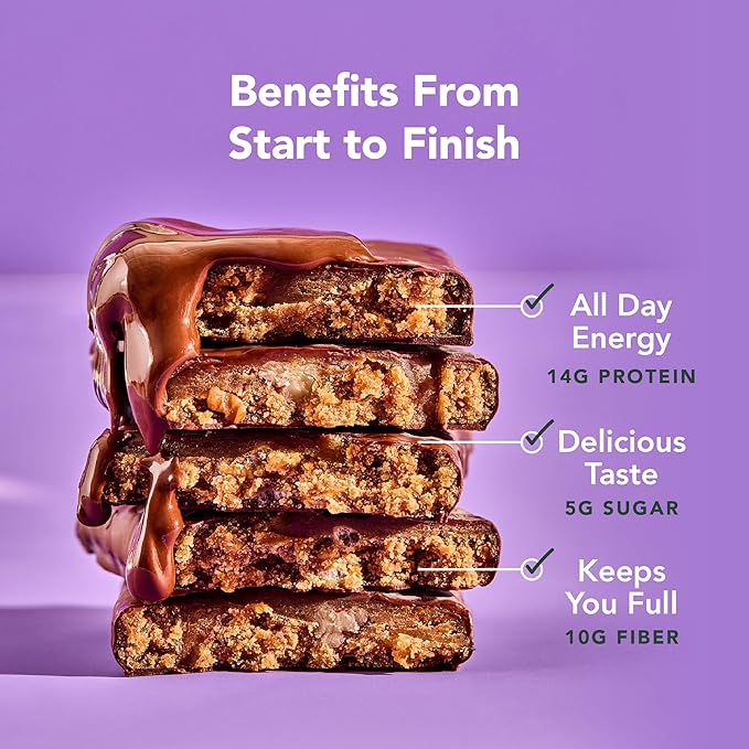ALOHA Organic Plant Based Protein Bars | Chocolate Caramel Pecan | 12 Count 1.98oz Bars | Vegan Low Sugar Gluten Free Paleo Friendly Low Carb Non-GMO Stevia Free Soy Free No Sugar Alcohol Swe