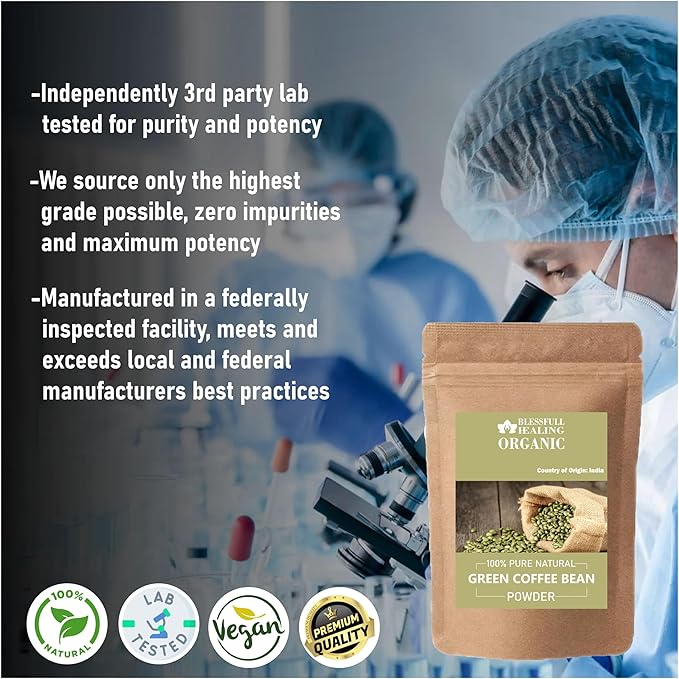 Organic Green Coffee Bean Powder 100% Pure Natural 200 Gram / 7.05 oz
