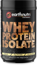 EarthNutri - Whey Isolate Protein Powder - Post Workout Recovery Powder for Muscle Recovery &amp Growth - 25g Protein - Easily Digestible - Non-GMO &amp Gluten-Free - Vanilla Flavor - 20 Servings(1.