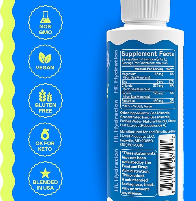 Hi-Lyte Electrolytes for Fasting Immune Support and Rapid Hydration | Tropicals | NO Calories NO Sugar | 20%+ More Potassium Magnesium &amp Zinc