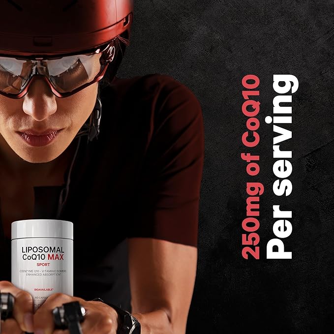 Codeage Liposomal CoQ10 Max Supplement - 250 mg Coenzyme Q10 with Vitamin E Isomers Tocopherols - 2-Month Supply - 1 Capsule Per Serving - Liposomal Delivery - Non-GMO Gluten-Free - 60 Capsules