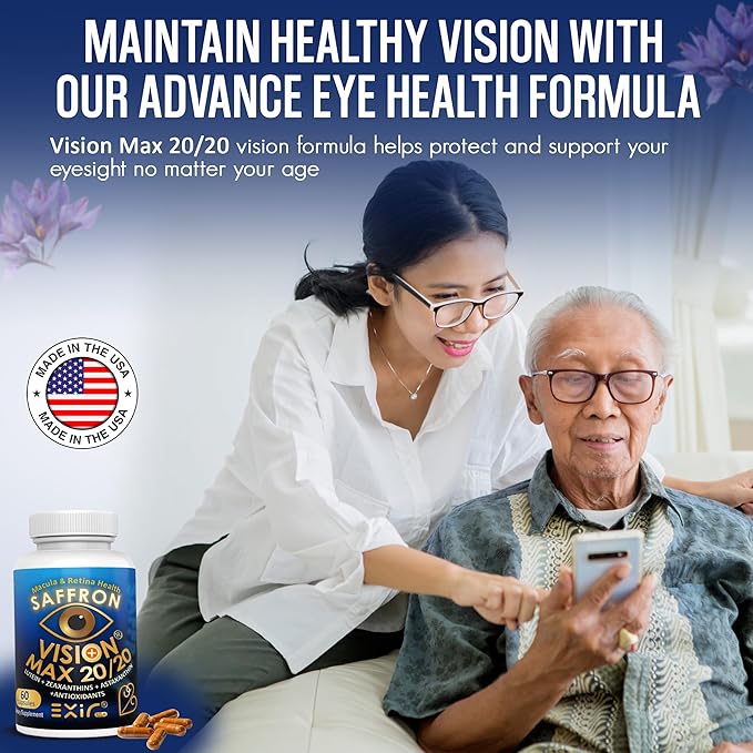 Eye Supplement | Astaxantin Saffron Lutein Zeaxanthin | Supports General Eye Health 60 Capsules