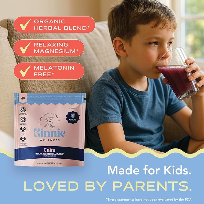 Kinnie Fueling Futures Bundle Pack - Multivitamin Calm and Immune Hydration - Sugar-Free with Probiotics Magnesium &amp Electrolytes - 90 Stick Packs