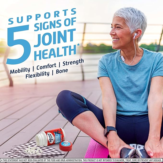 Move Free Advanced Glucosamine Chondroitin MSM + Vitamin D3 Joint Support Supplement Supports Mobility Comfort Strength Flexibility &amp Bone + Immune Health - Tablet 3x120ct Bottles (120 servings)