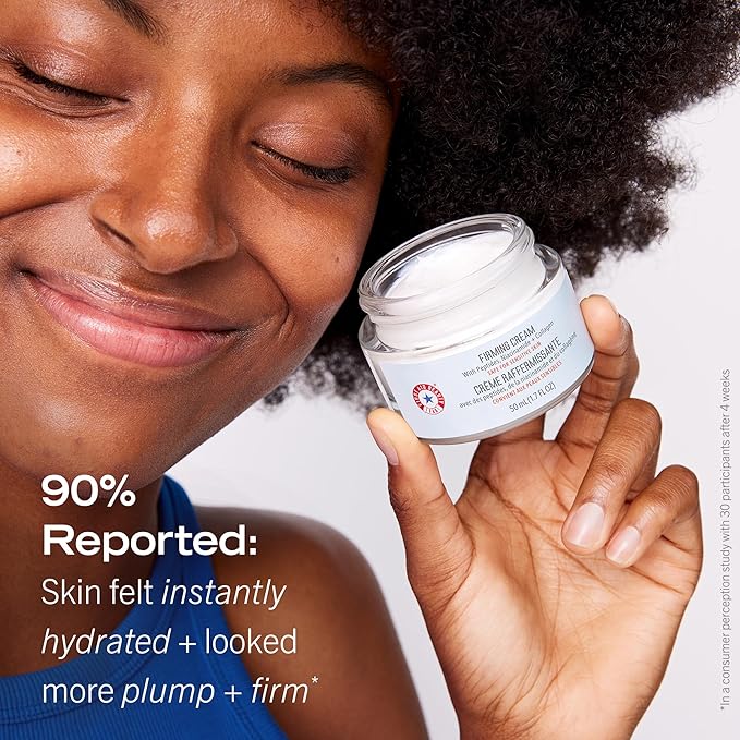 First Aid Beauty - Firming Collagen Cream with Peptides &amp Niacinamide Ultra-Rich Plumping Moisturizer Hydrates &amp Visibly Firms Non-Comedogenic Safe for Sensitive Skin 3.5 oz
