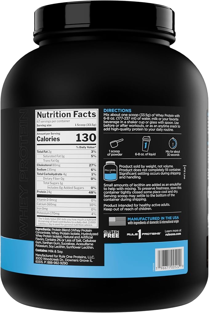 Rule 1 Whey Protein – 24g Fast-Acting Protein from All-Whey Sources with Naturally Occurring EAAs &amp BCAAs for Workout Recovery or Anytime Use (5 Pounds* Campfire S'Mores)