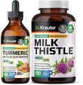 Turmeric with Black Pepper Tincture 4 Fl. Oz. &amp Milk Thistle 250 Capsules.