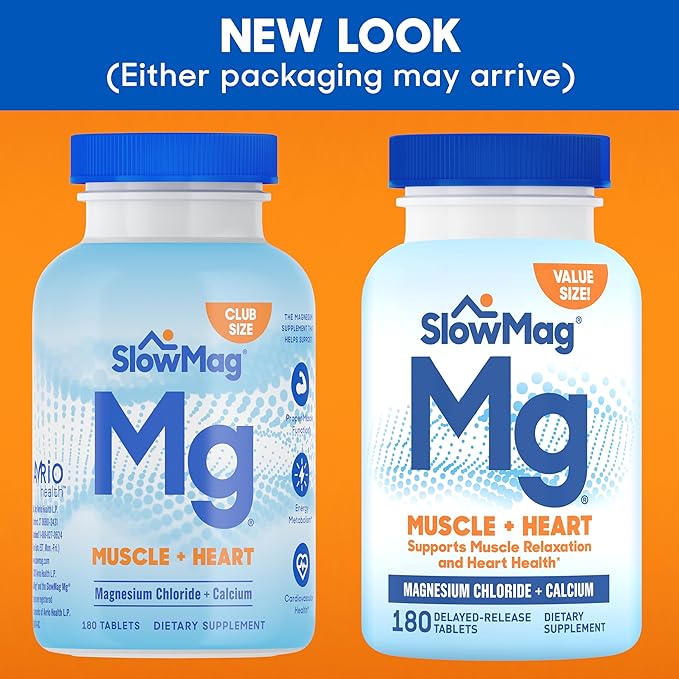 SlowMag Muscle + Heart Magnesium Chloride with Calcium Supplement to Support Muscle Relaxation &amp Life Extension Neuro-mag Magnesium L-threonate Magnesium L-threonate Brain Health Memory