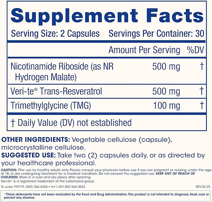 ProHealth Nicotinamide Riboside Pro Complete | 60 Capsules | Comprehensive NAD+ Support | 500mg Nicotinamide Riboside + 500mg Trans-Resveratrol + 100mg TMG Per Serving | USA Manufactured Lab-Tested