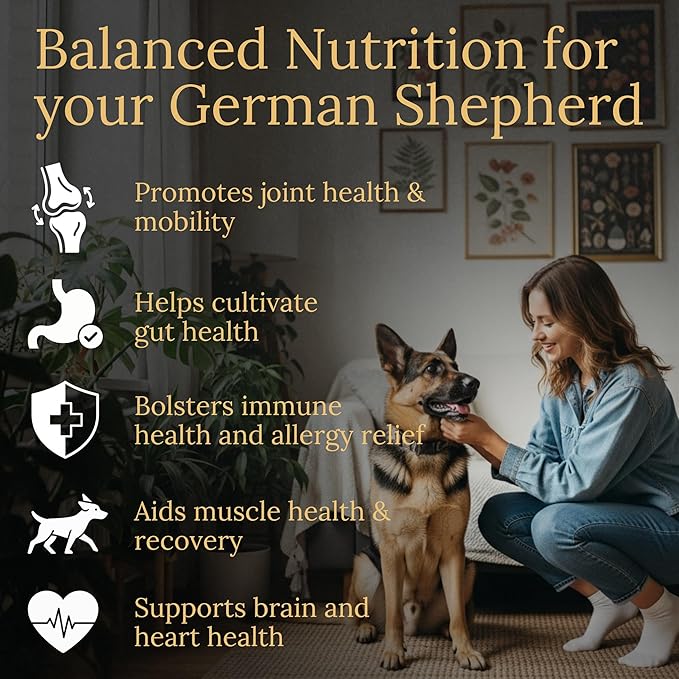 Multivitamins Balanced Nutrition for Your German Shepherd 90 Count Made in The USA with Real Bacon