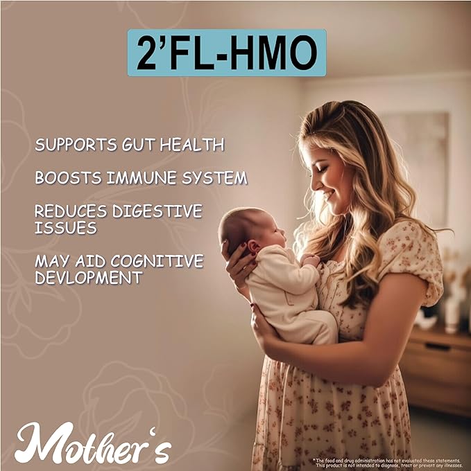 Mother's 2'-FL HMO Infant Prebiotic Powder - Gut Health&amp Immune Support Supplement 90g Vegan Non-GMO