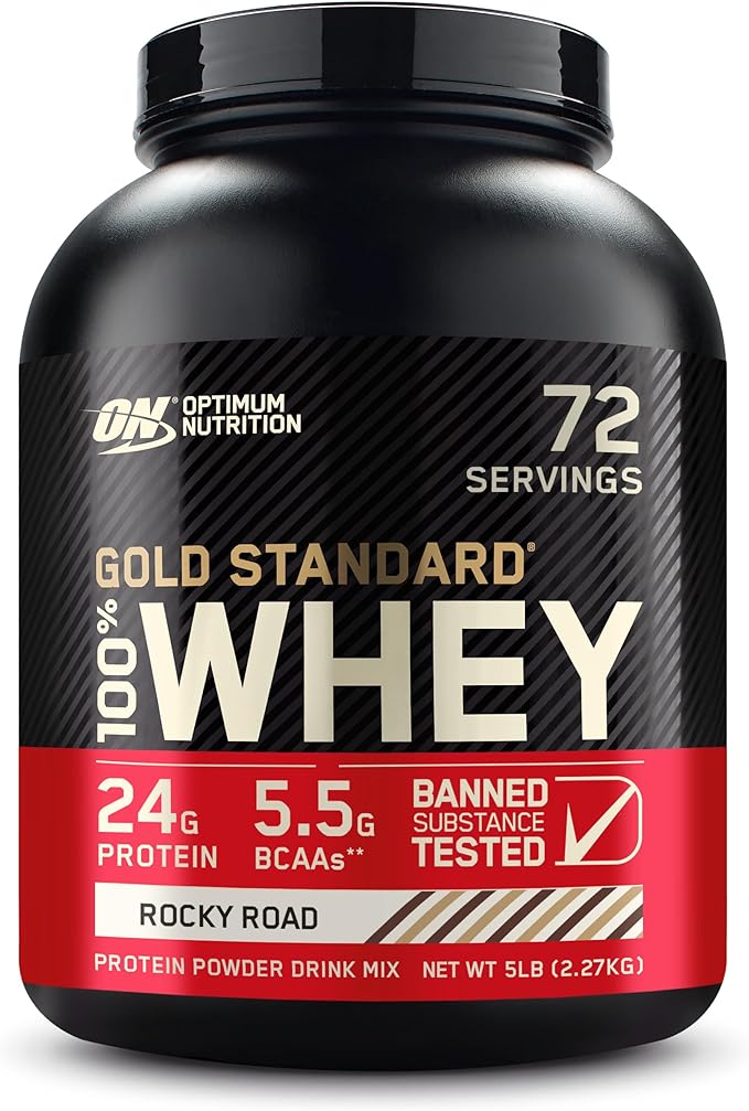Optimum Nutrition Gold Standard 100% Whey Protein Powder Rocky Road 5 Pound (Packaging May Vary)