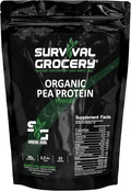 Survival Grocery® Organic Pea Protein - Organic Non-GMO North American Grown &amp Produced Gluten Free Vegan Survival Grade Protective Bulk Bags with Long Shelf Life (2.2 lbs./1 Bag)