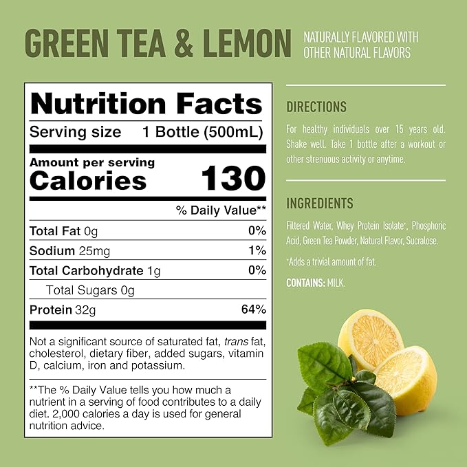 Isopure Zero Carb 32g Clear Protein Ready-to-Drink Whey Protein Isolate Green Tea 12 Pack (Packaging May Vary)