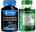 WELLNESS LABSRX Magnesium Glycinate Capsules 750mg - Sea Moss Gummies 3200mg | Bundle