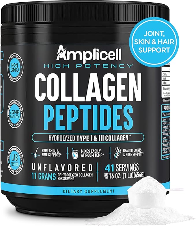 Multi Collagen Peptides Powder + Horny Goat Weed Supplement – Type I &amp III Collagen for Hair Skin Joints + Herbal Blend with Maca L-Arginine &amp Tongkat Ali – Energy &amp Vitality Support –
