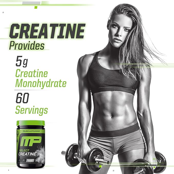 MusclePharm Creatine Monohydrate Powder Pre Workout Muscle Builder &amp Post Workout Muscle Recovery Supplement Ultra-Pure 100% Monohydrate Creatine Powder 60 Servings Unflavored