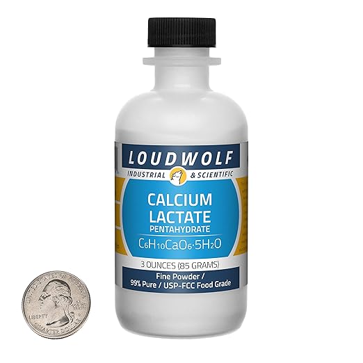 Calcium Lactate / 3 Ounce Bottle / 99% Pure USP-FCC Food Grade/Fine Powder/USA