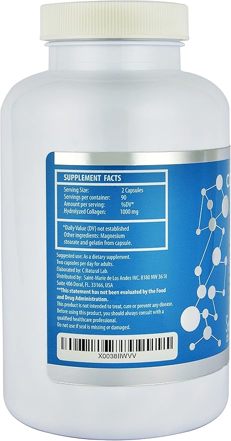 Multi Collagen Pills Plus + 180 Capsules (Types I II III V &amp X) + Absorption Enhancer (3 Months Supply) - Non-GMO Collagen Supplements to Support Hair Skin Nails Joints &amp Gut Health
