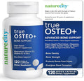 NatureCity True-Osteo Bone Support Supplement – Plant-Based Formula with AlgaeCal Calcium Magnesium Vitamin D3 K2 &amp Silicon | Gentle on Stomach (120 Veggie Capsules)