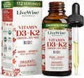 Vitamin D3 K2 Kids Liquid Drops - 112 Servings Ultra Concentrated Formulation Fast Absorption 800 IU &amp 35 MCG for Calcium &amp Bone Support - Daily Nutritional Support Parents Trust