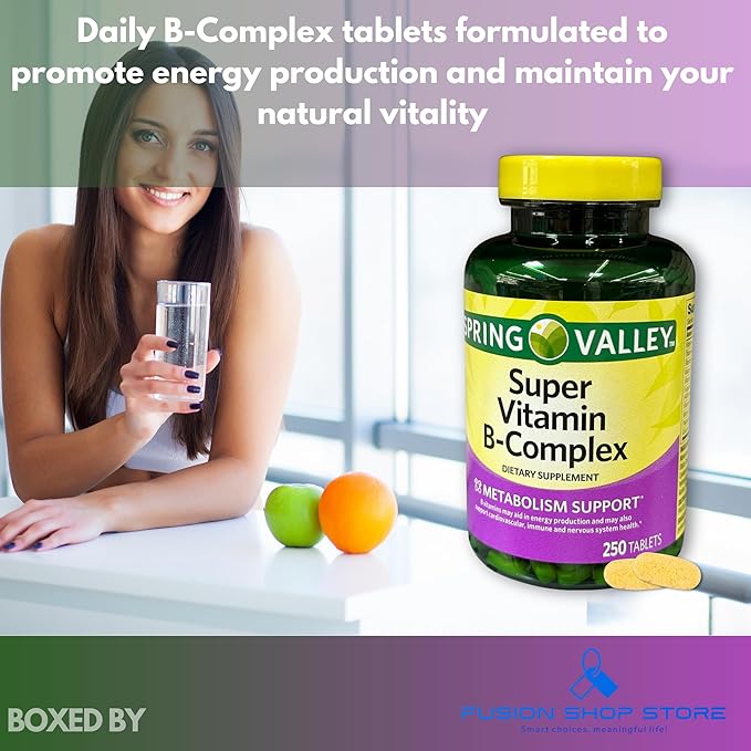 Super B Complex Tablets- Blend of Vitamins (Pack of 2 Total 500 Count) Boxed by Fusion Shop Store