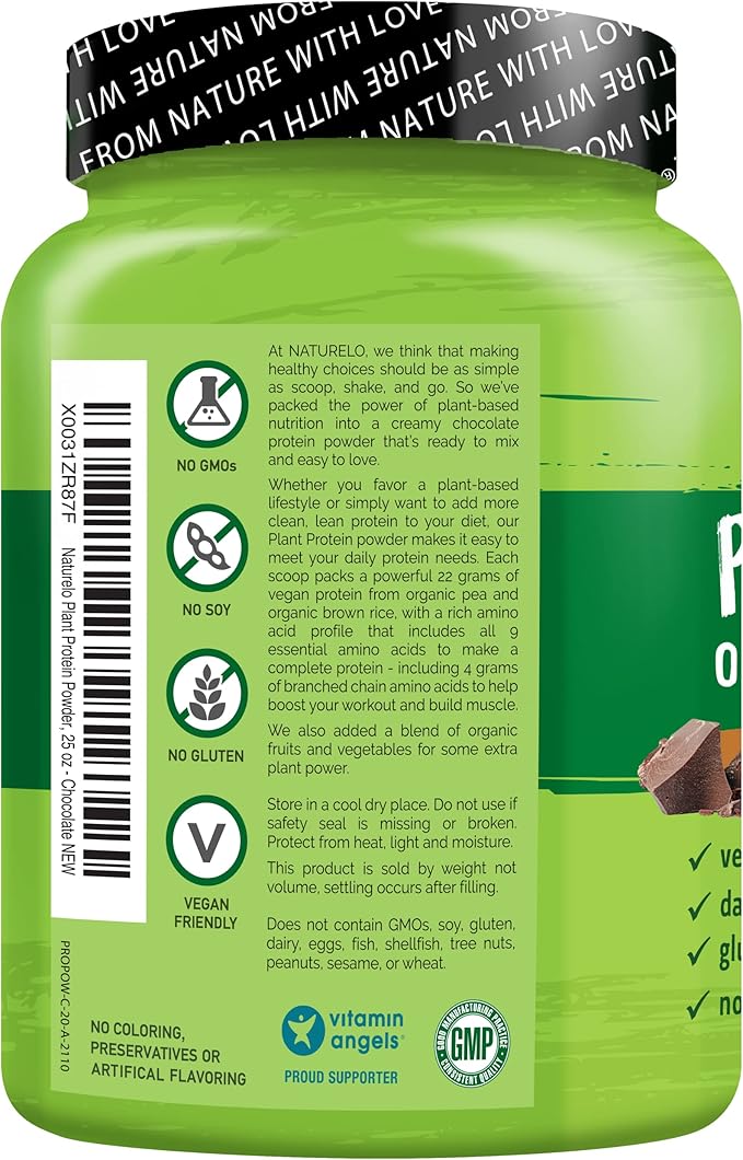 NATURELO Vegan Plant Protein Powder - Vanilla and Chocolate Bundle - 40 Servings