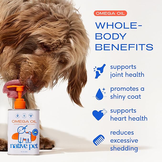 Native Pet Pack Leaders Bundle - Daily Dog Multivitamin (7 oz.) &amp Omega Oil for Dogs (8 oz.) - Omega 3 Fish Oil for Healthy Skin Shiny Coat &amp Strong Joints &amp Daily Multivitamin for Pups