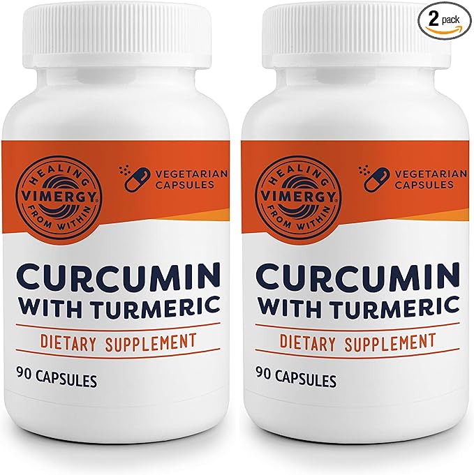 Vimergy Curcumin with Turmeric Supplement 1000mg Curcumin Extract/Serving – Liquid Capsules - Non-GMO Gluten-Free Kosher Vegan &amp Paleo Friendly Turmeric Curcumin Supplement (Pack of 2)