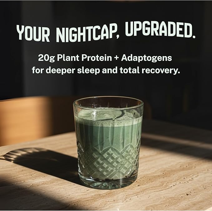 Better Tomorrow Nighttime Recovery Protein – 20g Plant-Based Pea Protein + Adaptogens | Sleep Support Muscle Recovery Stress Relief | Vegan Dairy-Free No Artificial Sweeteners