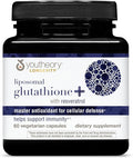 Youtheory Liposomal Glutathione with Resveritrol Vegetarian 60 Count Promotes Healthy Aging from Within