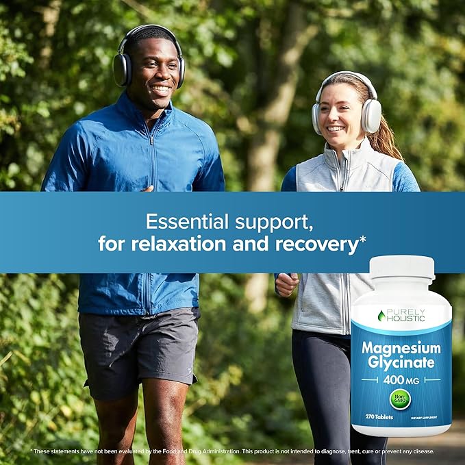 Magnesium Glycinate 400mg | 4+ Month Supply | Sleep Relaxation &amp Muscle Support | High Absorption Chelated Magnesium Supplement for Women &amp Men | Gentle on Digestion | Vegan | 270 Tablets