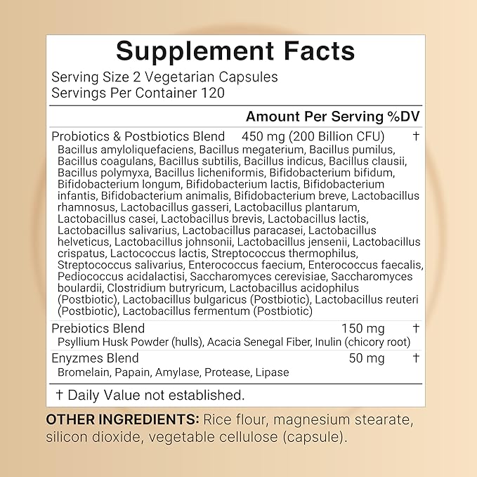 NatureBell Probiotic 200 Billion CFU – 40 Strains Per Serving | 240 Veggie Capsules with Prebiotics and Probiotics – Full Spectrum Complex with Enzymes – Daily Probiotics for Women &amp Men