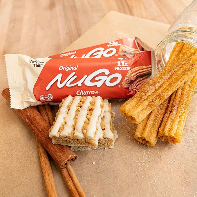 NuGo Protein Bar Churro 11g Protein Gluten Free 15 Count