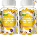 Potassium Magnesium GummiesHigh Absorption Magnesium GlycinateB6D3Potassium Citrate for Leg CrampsMuscleElectroyte for Adults KidsSugar-Free 120 Gummies (Pineapple)