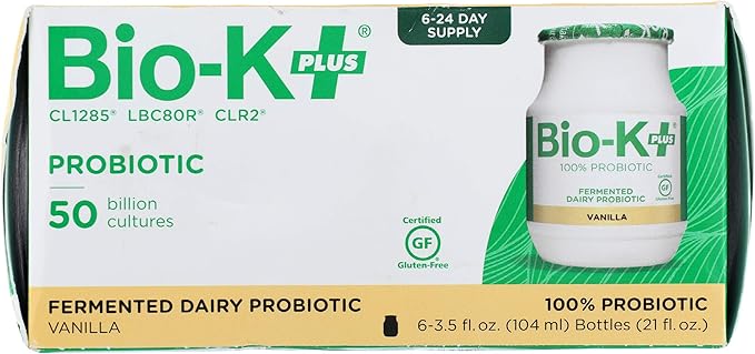 Bio-K Plus Vanilla Probiotic 6 Count 3.5 Fz
