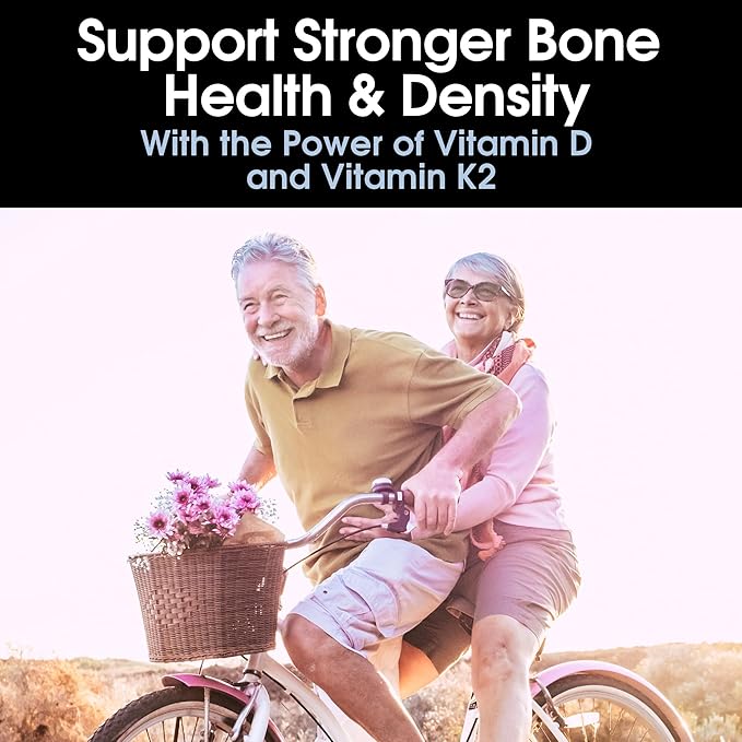 Vitamin D3 Vitamin K2 Plus Vitamin C Vitamin E MCT Resveratrol NADH and CoEnzyme Q10 - Supports Bone Health and Cellular Health. - Gluten Free Non-GMO - 60 Vegan Capsules