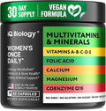 Daily Multivitamin Dose for Women - Vegan Women's Vitamins A B C D E and Zinc Magnesium &amp Calcium Minerals - Complete Supplement for Energy &amp Immune Support - All-in-One for Female Health - 6