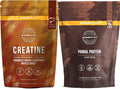 Primal Creatine Powder + Chocolate Protein Vegan Powder Bundle | 2-Pack | Build Muscle Enhance Recovery &amp Fuel Performance | 30 Servings Each