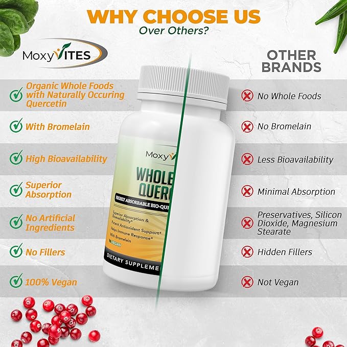 MoxyVites Quercetin with Bromelain + Vitamin D3 K2 &amp Omega-7 – Enhanced Absorption Immune Support – Bone &amp Heart Wellness Bundle