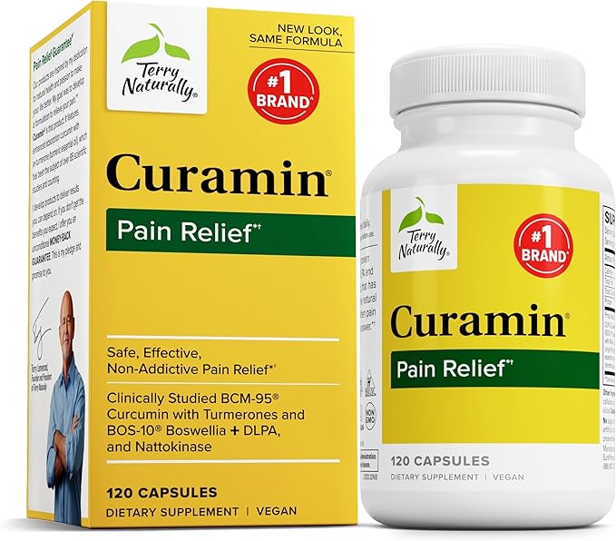 Terry Naturally Curamin - Curcumin for Circulation &amp Endorphin Support - Relief for Occasional Discomfort - Aids Healthy Muscles - 120 Capsules