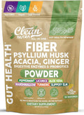 GutResto Fiber Supplement Psyllium Husk Powder Ginger Digestive Enzymes Probiotic Peppermint Licorice Aloe Vera Marshmallow Root Turmeric Supplement Slippery Elm Gut Health Prebiotics By Clean Nutra