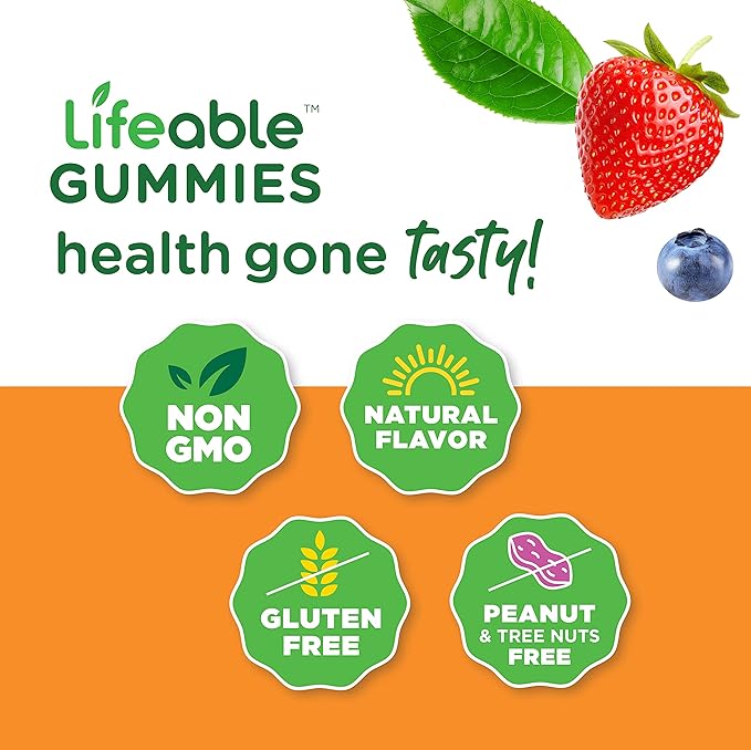 Lifeable B Complex Kids + Biotin Kids Gummies Bundle - Great Tasting Vitamin Supplement Gluten Free GMO Free Chewable Gummy