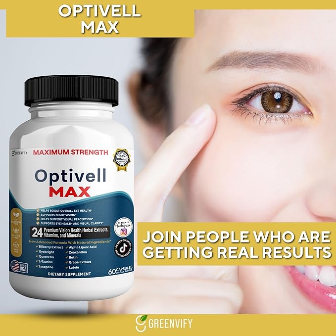 Optivell MAX Eye Health Supplement 24 Premium Vision Vitamins &amp Minerals 60 Capsules 30 Day Supply (2)