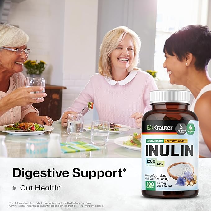 BIO KRAUTER Inulin 100 Capsules &amp Licorice Root Tincture 2 Fl. Oz.
