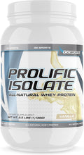 G6 Sports Nutrition Prolific Isolate All Natural Whey Protein Isolate (Gluten Free Lactose Free Soy Free Stevia Sweetened 25g Protein 100 Calories) – 2.5lb Jar – Vanilla
