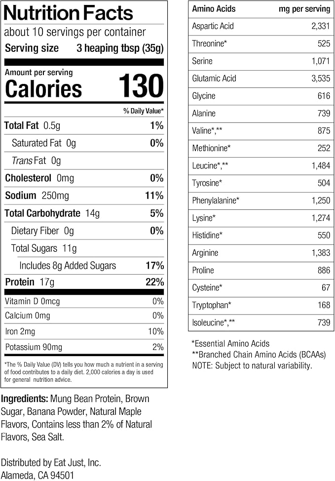 Just One Plant Protein Powder Maple Banana 12 oz.